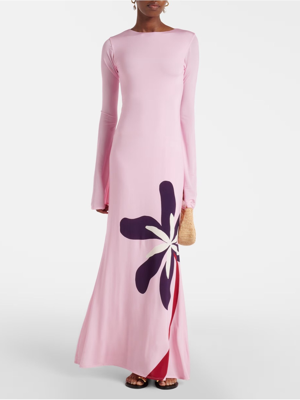 Cala de la Cruz Amay pink floral maxi dress